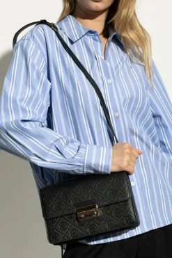 Tory Burch CZARNY Torba na ramię `T Monogram Pebble