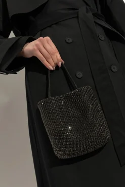 Tory Burch CZARNY Torba na ramię `Night Ow Mini` z połyskującymi kryształami