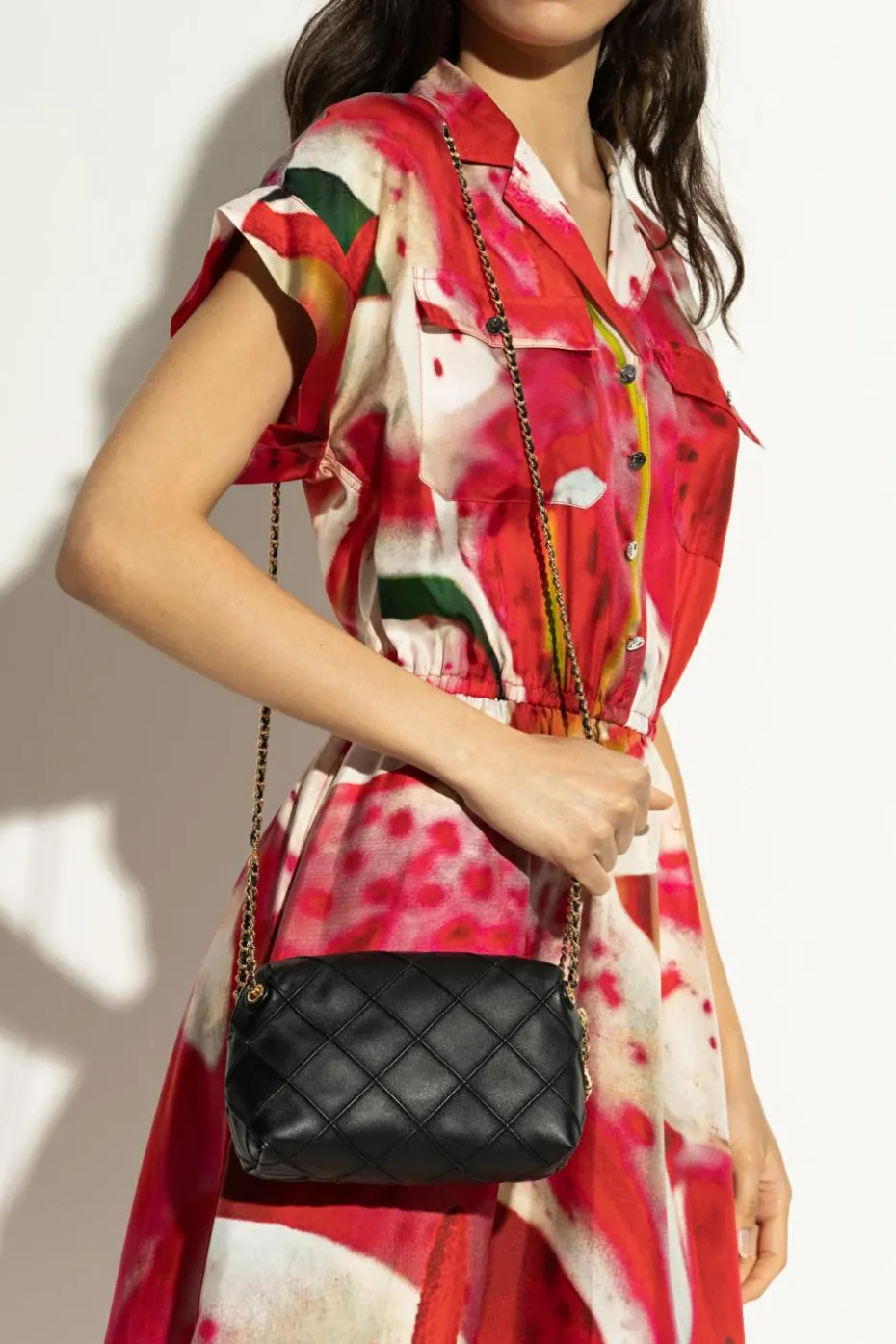 Tory Burch CZARNY Torba na ramię `Fleming Small`