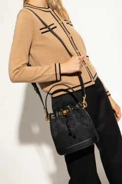 Tory Burch CZARNY Torba ‘T Monogram’ typu ‘bucket’