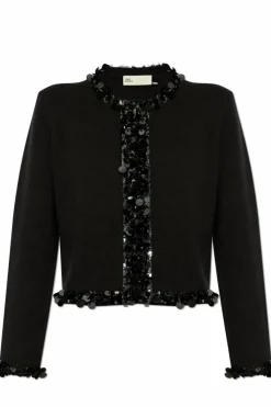 Tory Burch CZARNY Wełniany kardigan
