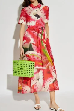 Tory Burch CZERWONY Sukienka z nadrukiem