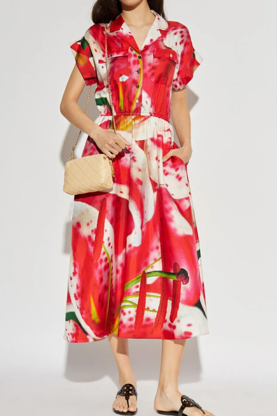 Tory Burch CZERWONY Sukienka z nadrukiem