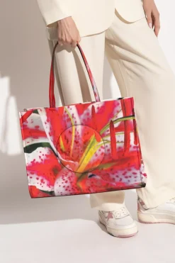 Tory Burch CZERWONY Torba `Ella` typu `shopper`