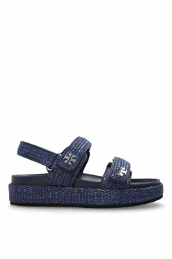 Tory Burch GRANATOWY Sandały `Kira` na platformie