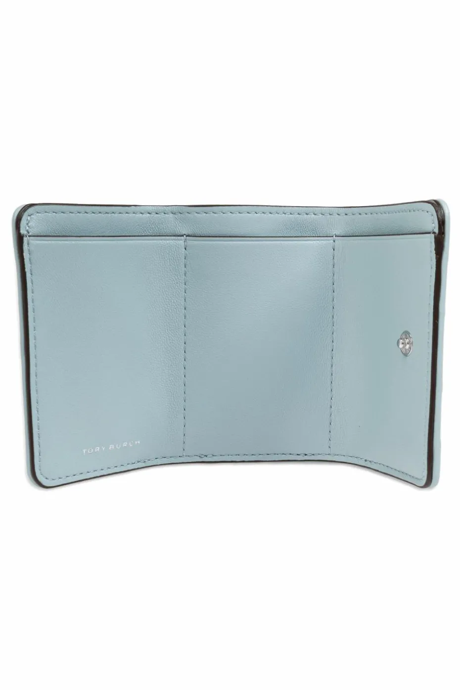 Tory Burch jasnoniebieski Skórzany portfel `Fleming`