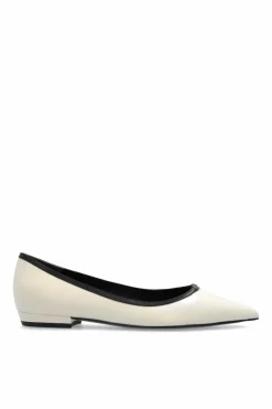 Tory Burch kremowy Baleriny z logo