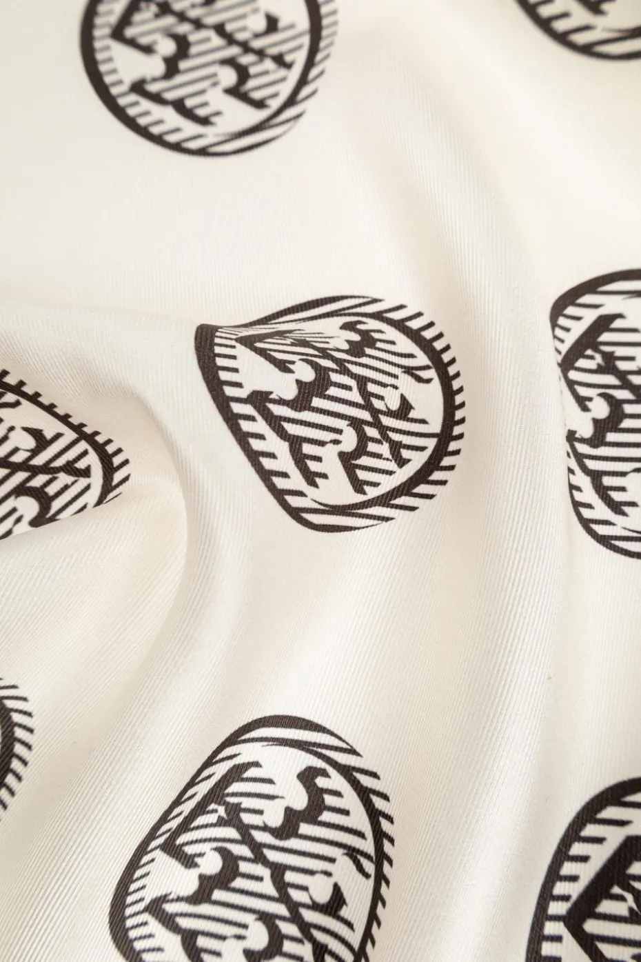 Tory Burch kremowy Jedwabna chusta z logo