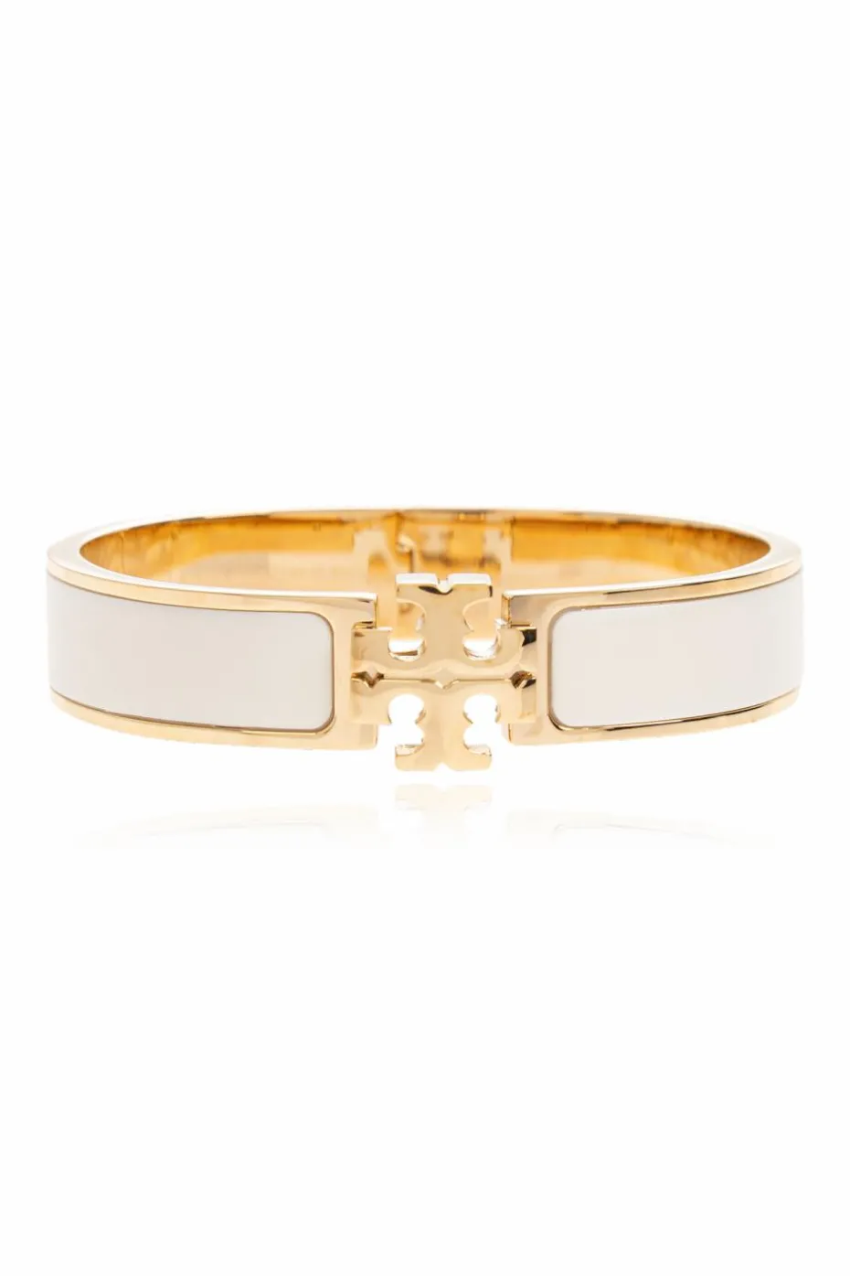 Tory Burch kremowy Mosiężna bransoleta z logo