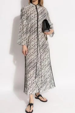 Tory Burch kremowy Sukienka z rozcięciem po bokach