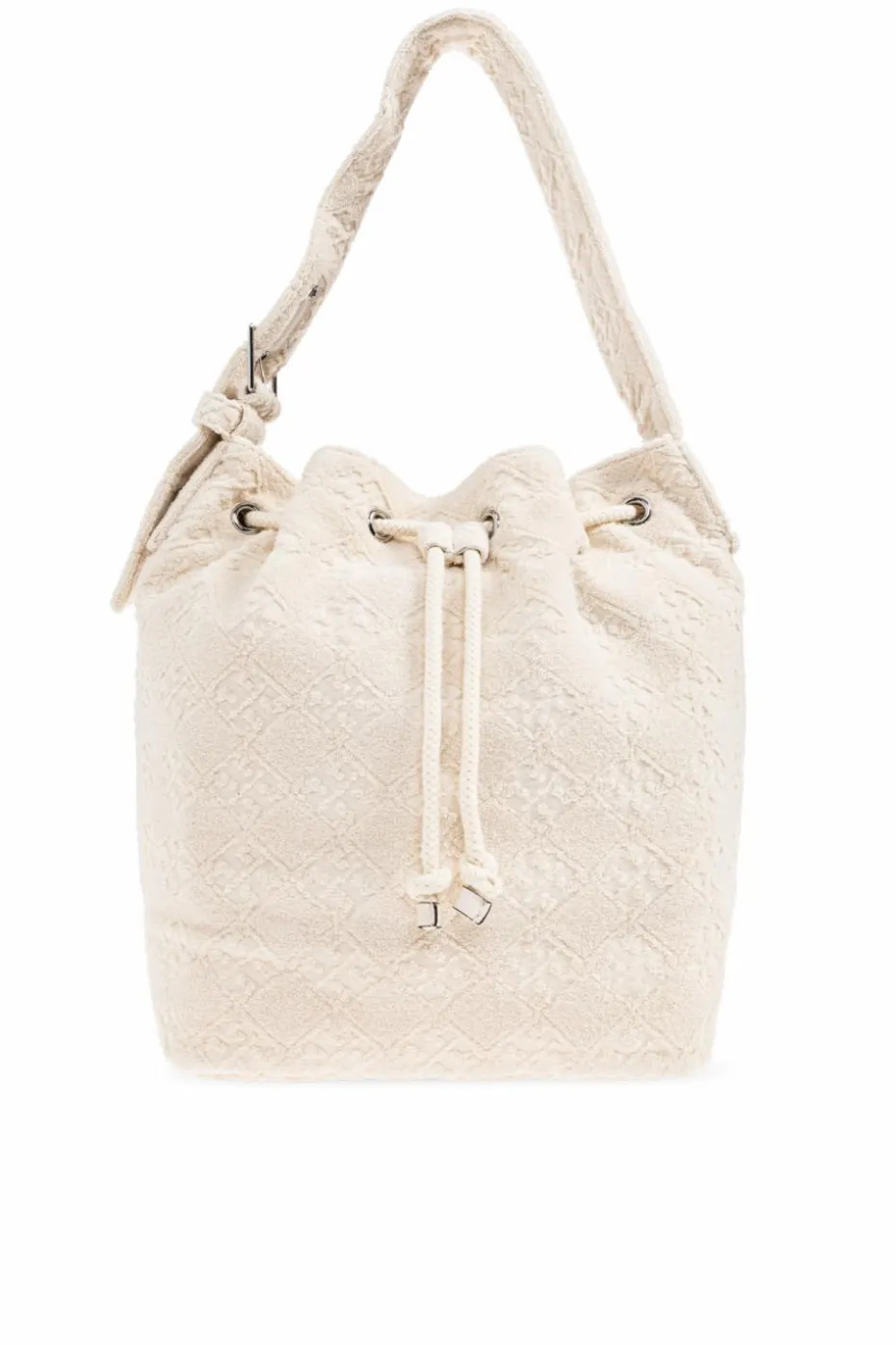 Tory Burch kremowy Torba na ramię `T-Monogram Terry`