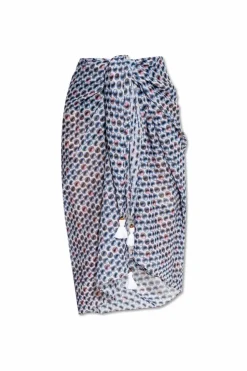 Tory Burch NIEBIESKI Pareo z nadrukiem