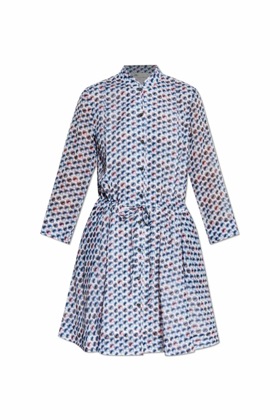 Tory Burch NIEBIESKI Sukienka w talii ściągana trokami.