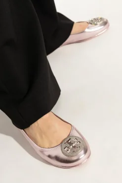 Tory Burch RÓŻOWY Baleriny z aplikacją w kształcie logo