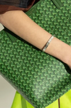 Tory Burch SREBRNY Bransoleta z logo