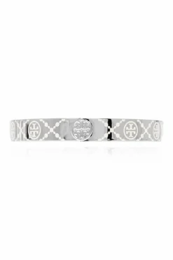 Tory Burch SREBRNY Bransoleta z logo