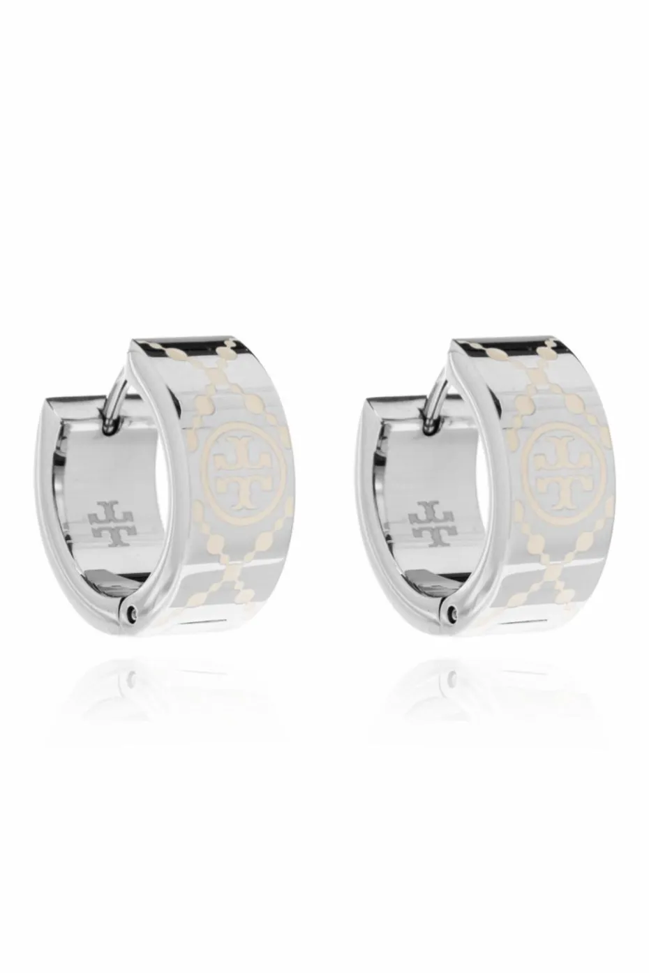 Tory Burch SREBRNY Kolczyki z logo