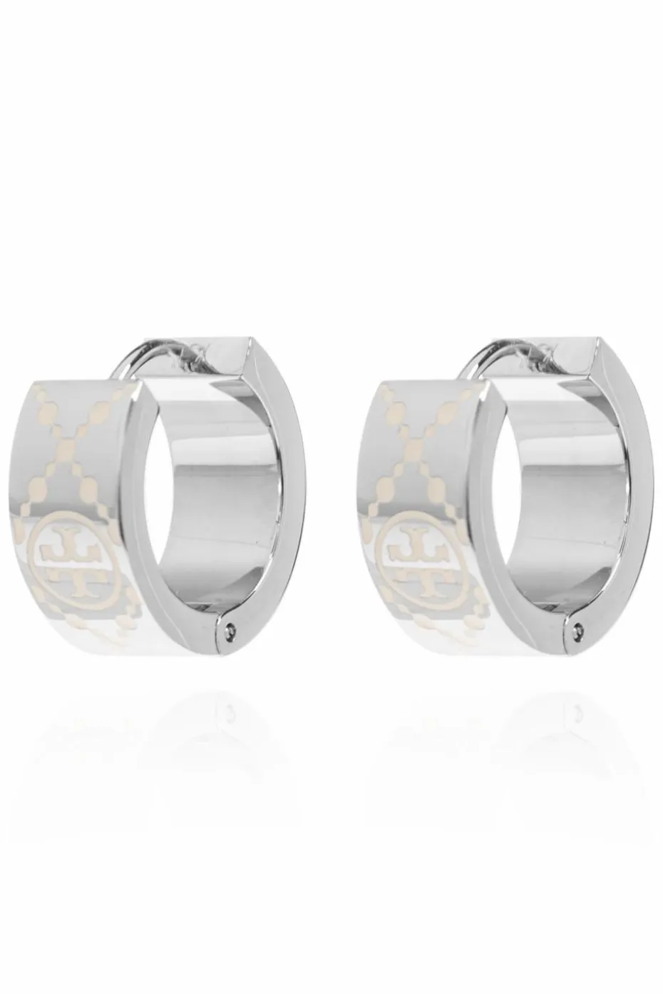 Tory Burch SREBRNY Kolczyki z logo
