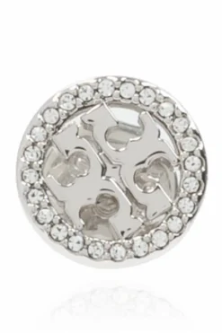 Tory Burch SREBRNY Kolczyki z logo