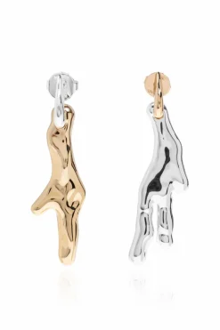 Tory Burch SREBRNY Kolczyki o asymetrycznym kształcie