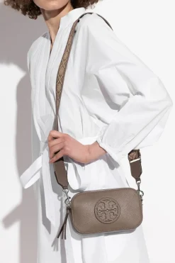 Tory Burch SZARY Torba na ramię `Miller Mini`