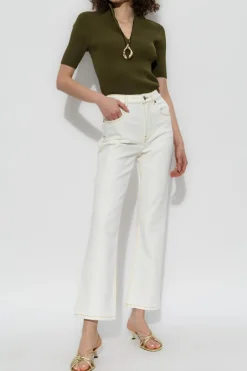 Tory Burch ZIELONY Top z krótkimi rękawami