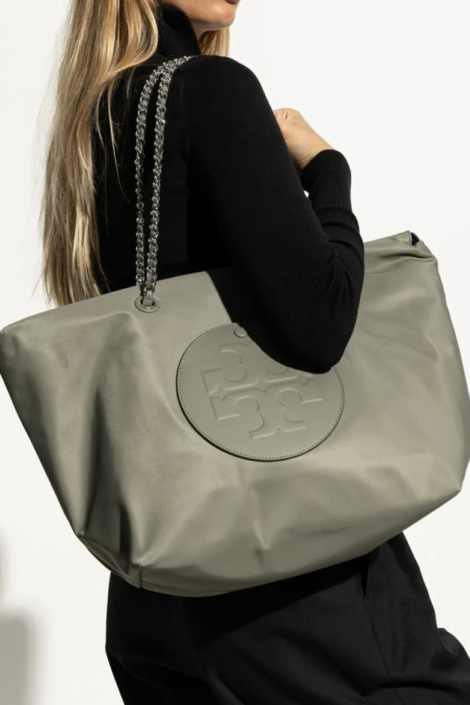 Tory Burch ZIELONY Torba `Ella` typu `shopper`