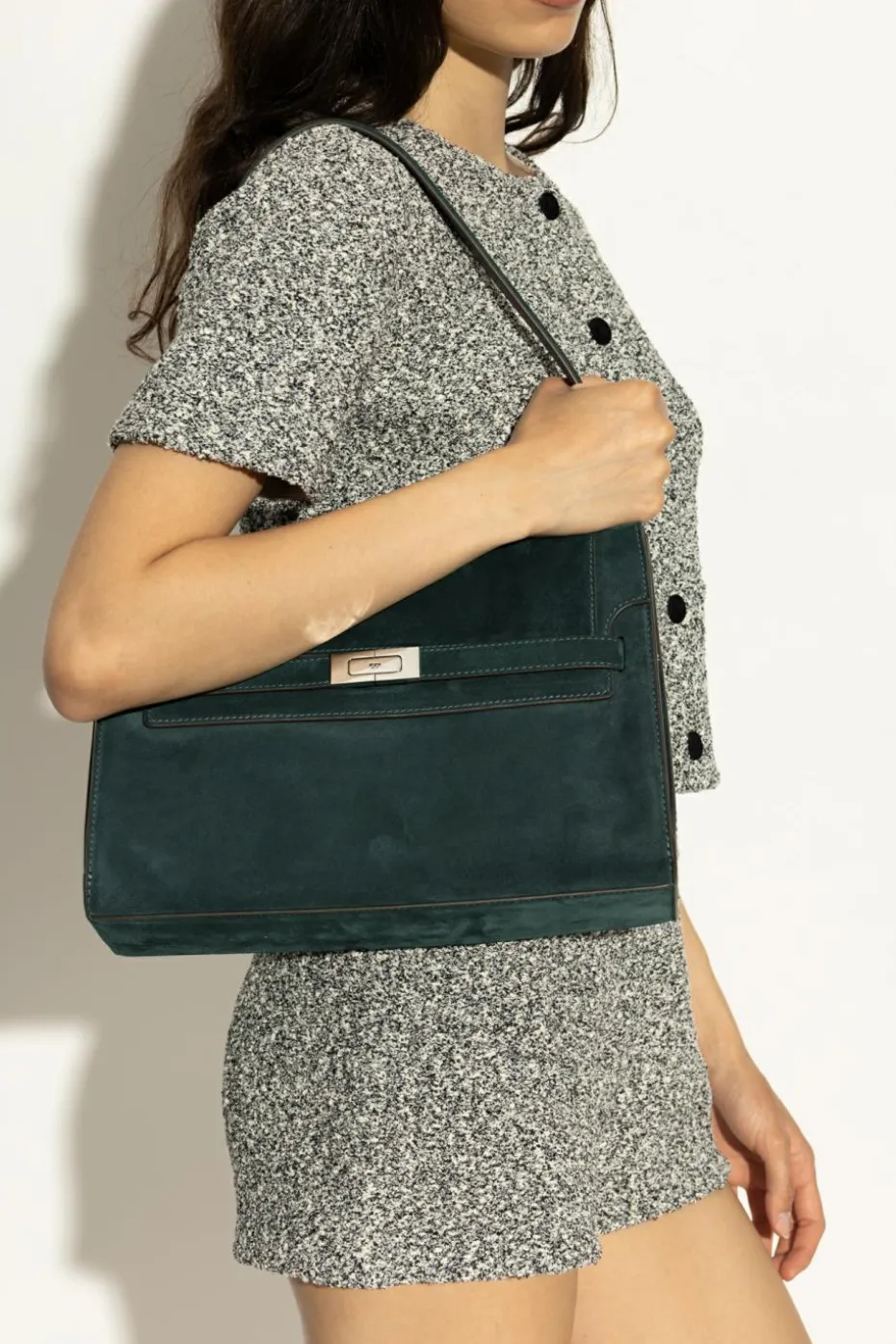 Tory Burch ZIELONY Torba na ramię `Lee Radziwill Large`