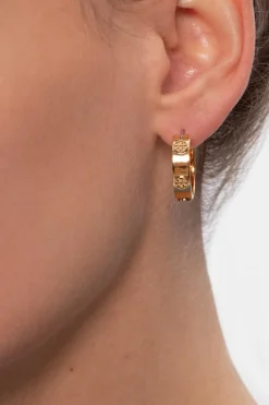 Tory Burch ZŁOTY Kolczyki z wytłoczonym logo