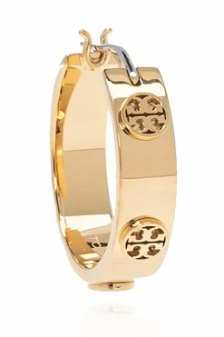 Tory Burch ZŁOTY Kolczyki z wytłoczonym logo