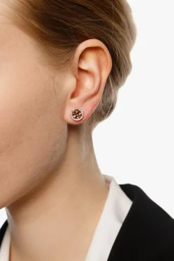 Tory Burch ZŁOTY Kolczyki z logo ‘Miller Pavé Stud’