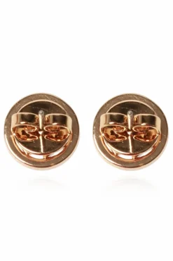 Tory Burch ZŁOTY Kolczyki z logo ‘Miller Pavé Stud’