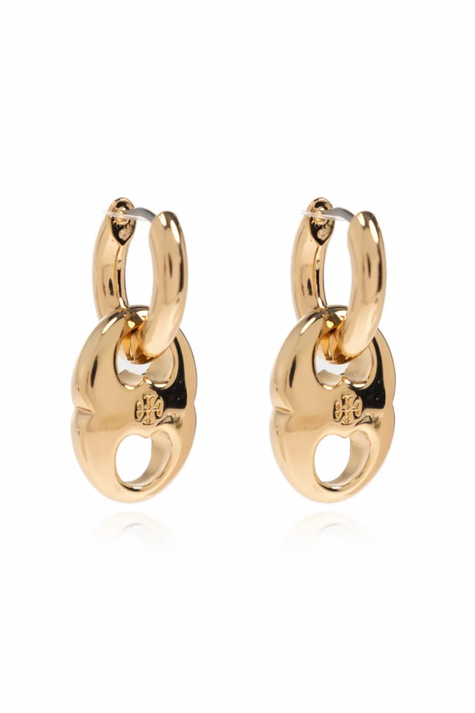 Tory Burch ZŁOTY Kolczyki z wygrawerowanym logo