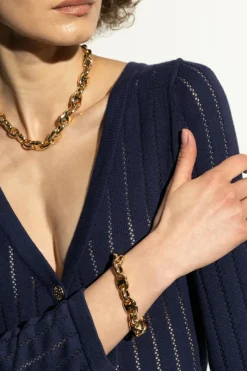 Tory Burch ZŁOTY Mosiężna bransoleta
