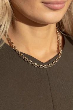 Tory Burch ZŁOTY Mosiężny naszyjnik