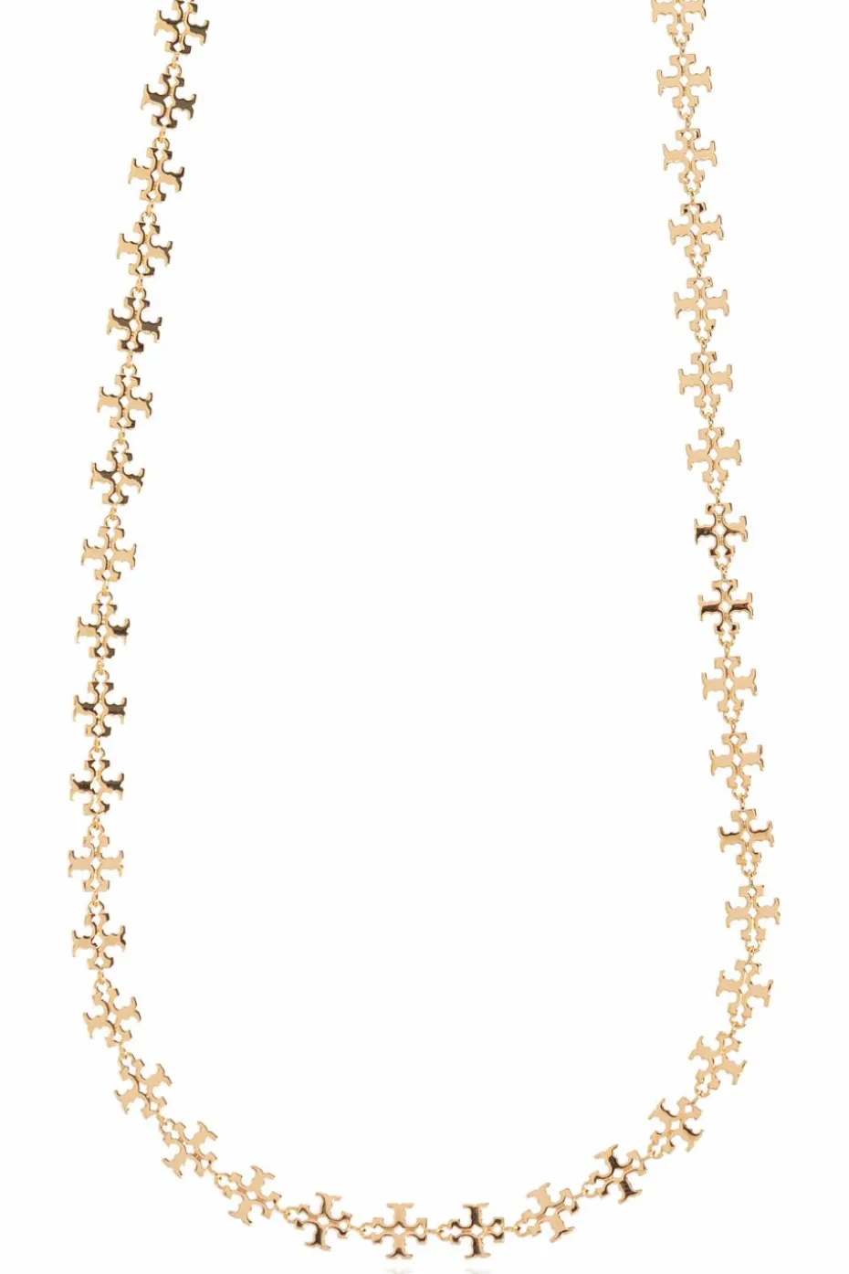 Tory Burch ZŁOTY Mosiężny naszyjnik z logo