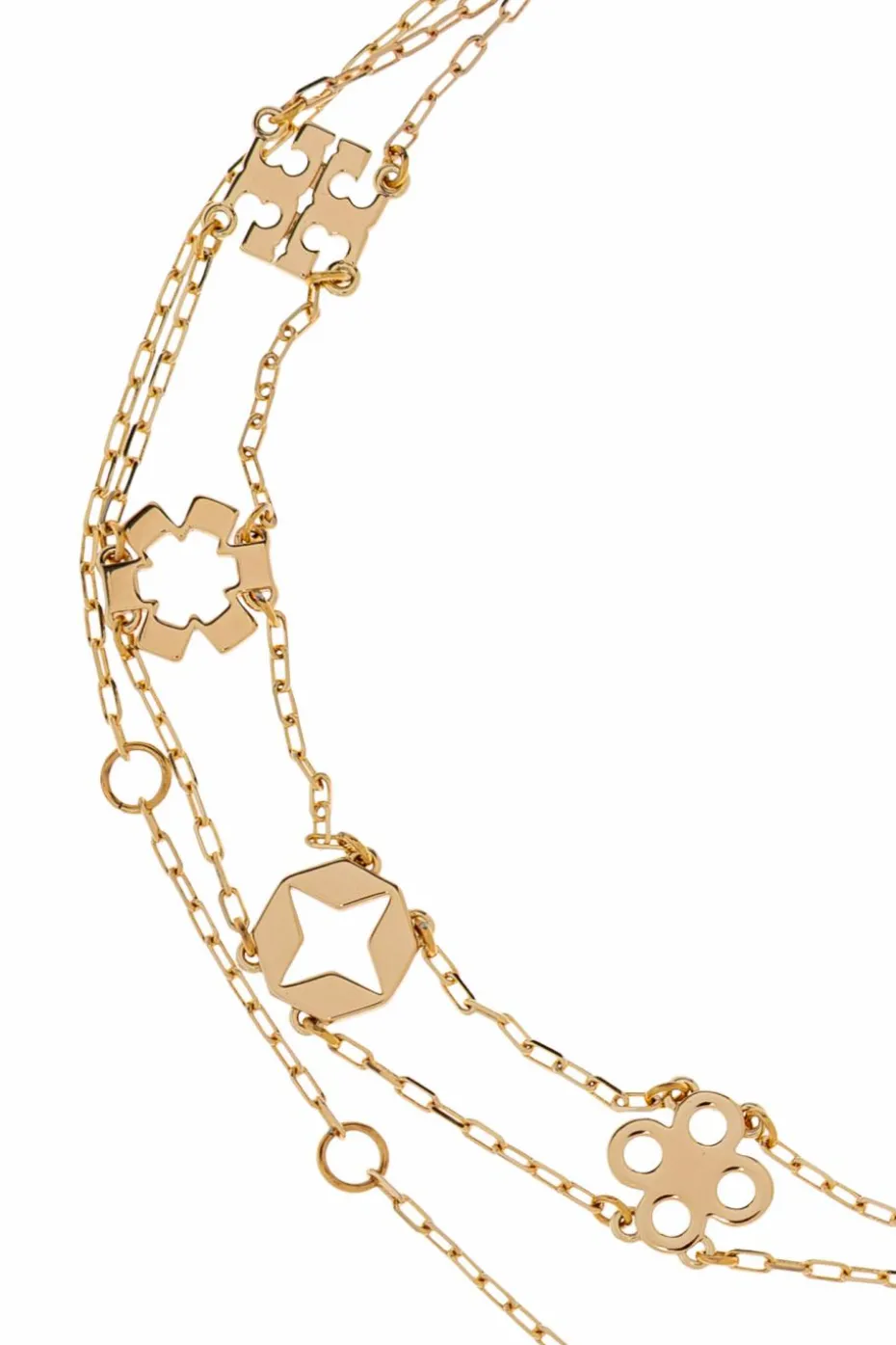 Tory Burch ZŁOTY Mosiężny naszyjnik