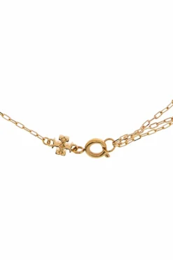Tory Burch ZŁOTY Mosiężny naszyjnik
