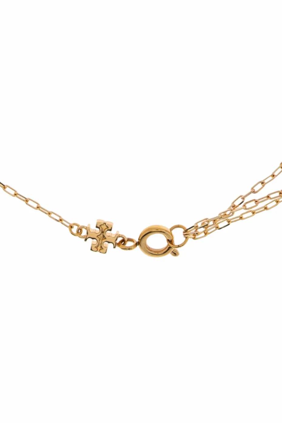 Tory Burch ZŁOTY Mosiężny naszyjnik