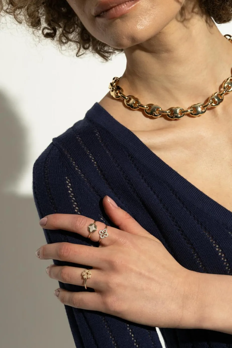 Tory Burch ZŁOTY Zestaw trzech pierścieni