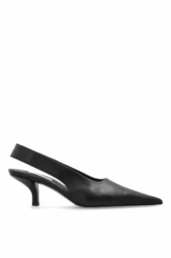 TOTEME CZARNY Skórzane buty na obcasie