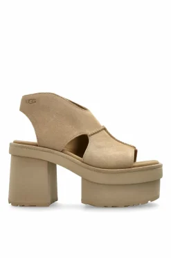 UGG beżowy Sandały na obcasie `W NEW HEIGHTS PLAFORM T-STRAP`