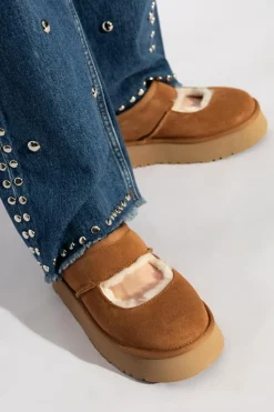UGG BRĄZOWY Buty `W BEA MARY JANE`