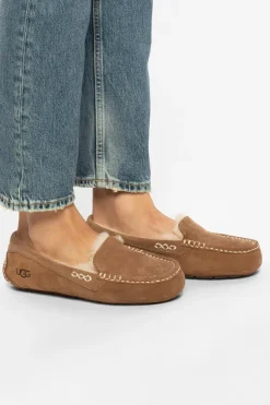 UGG BRĄZOWY Mokasyny z futrzanym wykończeniem ‘W Ansley’
