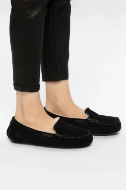 UGG CZARNY Mokasyny z futrzanym wykończeniem ‘W Ansley’