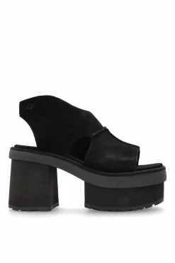 UGG CZARNY Sandały na obcasie `W NEW HEIGHTS PLAFORM T-STRAP`