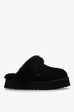 UGG CZARNY Zamszowe klapki ‘Disquette’