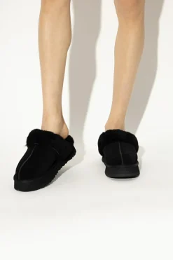 UGG CZARNY Zamszowe klapki ‘Disquette’