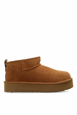 UGG Kids BRĄZOWY Śniegowce ‘K Classic Ultra Mini Platform’