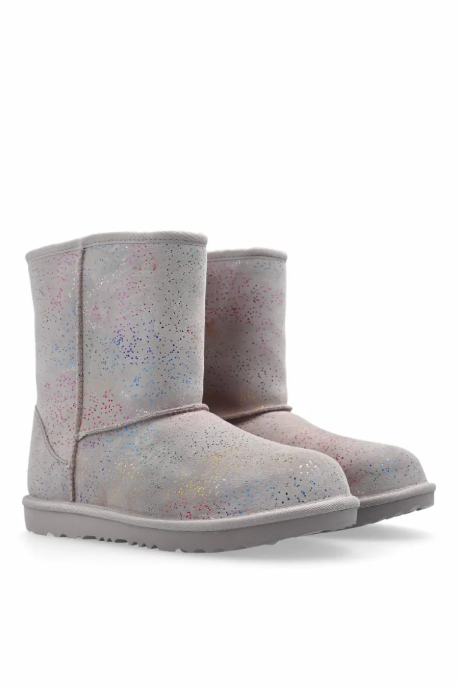 UGG Kids SZARY Śniegowce `T Classic II Shimmer Sky`